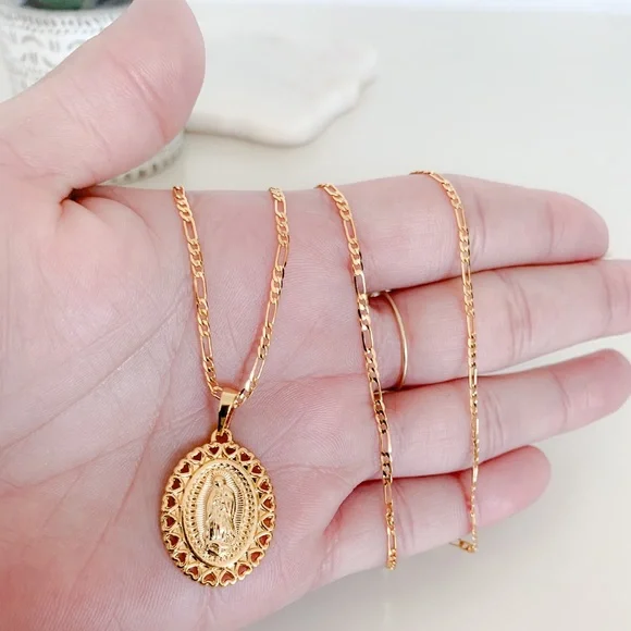 🎉HP🎉Virgin Mary Necklace | 24k Gold Filled - Picture 8 of 9